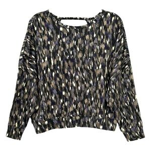 Cato Live Well Active Women’s‎ NWT Patterned Open Back Long Sleeve Top  Sz M